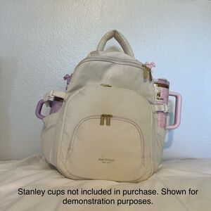 Isaac Mizrahi Expandable Backpack with Insulated Pocket - White